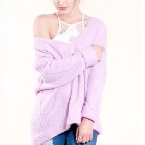 Free People Lofty V-Neck Sweater Sz Small. T1
